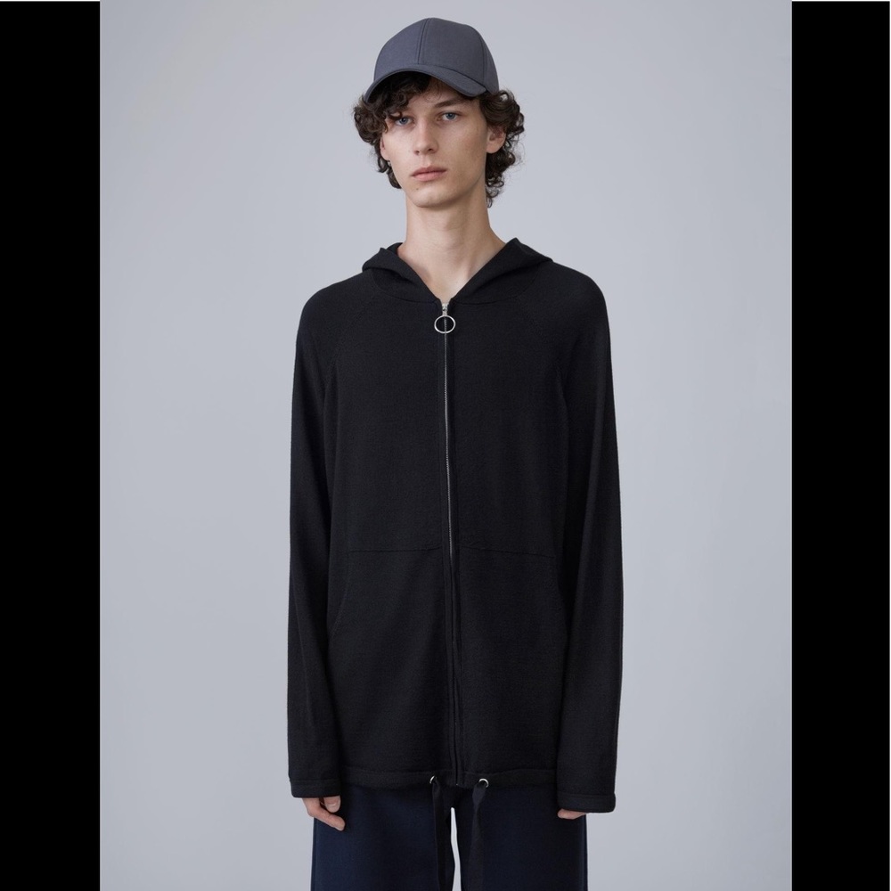 Acne Studios Hooded Sweatshirt Wool Black Zipper Kabel Hoodie Large
